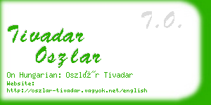 tivadar oszlar business card